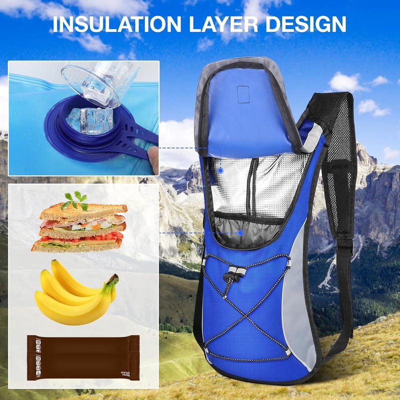 KUYOU Running Hydration Vest - Lightweight Insulated Hydration Backpack with 2L Water Bladder, Adjustable Chest Straps and Reflective Water Backpack for Trail Running Marathon Race Hiking Cycling - Image 4